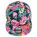 ZLYC Women Fashion Floral Print Adjustable Casual Snapback Baseball Cap Hat (Red)