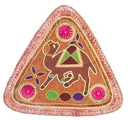 Adjustable Bar Stool Embroidered Camel Leather Seat Indian-Style(nstl036)