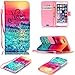 iPhone 6S Plus Case,JanCalm [Wrist Strap Design][Kickstand] Pattern Premium PU Leather Wallet [Card/Cash Slots] Flip Cover for iPhone 6/6S PlusIncluding-ONE Crystal Pen (Never Stop)