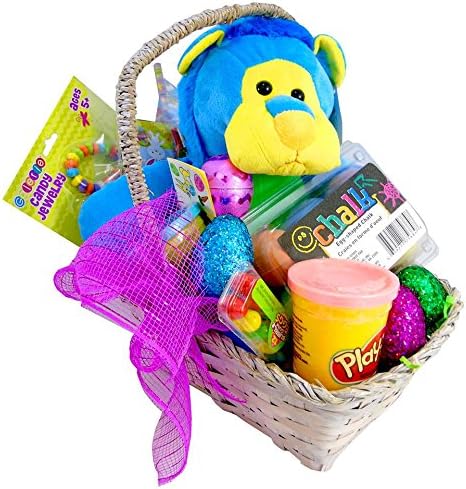 Large Handmade White Wooden Deluxe Easter Basket (Lion)