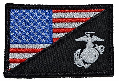 USA Flag / Marine Corps' EGA 2.25x3.5 Military Patch / Morale Patch - Multiple Color Options (Full Color Flag)