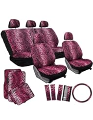 Automotive Parts and Accessories: OxGord 21pc Leopard Seat Cover & Floor Mat Set for the Dodge Avenger Coupe in Pink Leopard Print - Oxgord