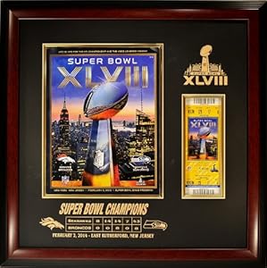 Seattle Seahawks Super Bowl 48 Champions Program & Ticket Frame, Mahogany