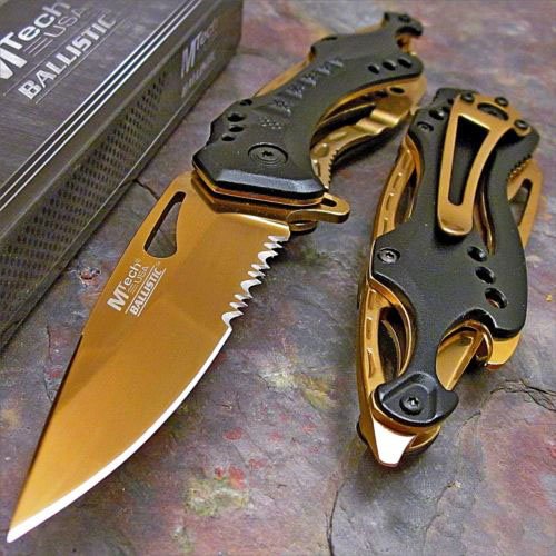 Mtech ballistic gold titanium bottle opener folding poc…