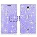 Cellularvilla Sharp Aquos Crystal Pu Leather Wallet Card Flip Open Pocket Case Cover Pouch for Sharp Aquos Crystal 306SH (Purple Glitter)