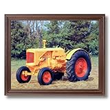 1938 Minneapolis Farm Tractor Home Decor Wall Picture Cherry Framed Art Print