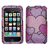 Rhinestones Shield Protector Case for Apple iPhone 3G & 3GS, Cloud Hearts F ....