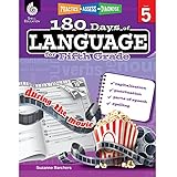Shell Education 51170 180 Days Of Language For Fifth Grade