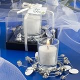 Exquisite silver wreath design candle holders