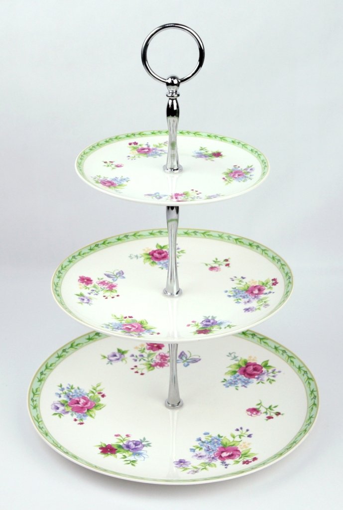 Amazon.com | Ashdene Kensington Bone China 13-Inch Height 3 Tier ...