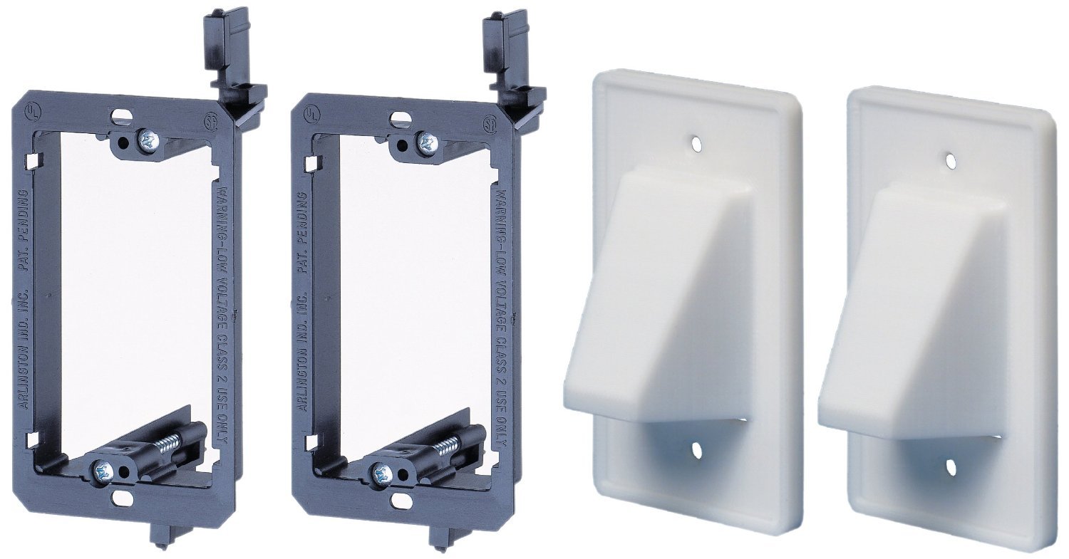 Arlington LVCE12 Low Voltage Mounting Bracket with Cable Wall Plate, 1