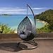 Luxury Outdoor Garden Hanging Chair Black Rattan Grey Cushion & Cover