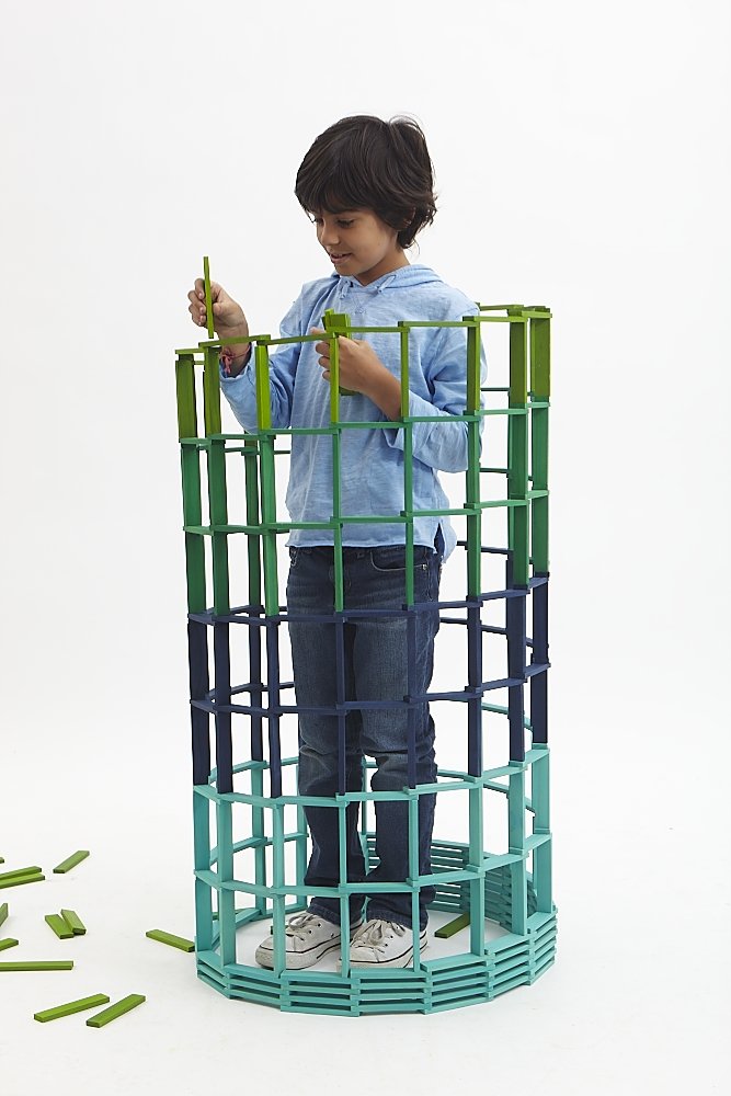 Amazon.com: CitiBlocs 200-Piece Cool-Colored Building Blocks: Toys ...