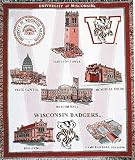 University of Wisconsin Madison Bucky Badger NCAA Afghan Throw Blanket