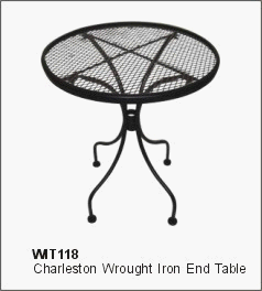 DC America WIT118 Charleston Wrought Iron End Table