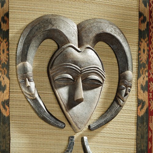 African Tribal Wall Mask: Kwele