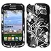 Rubberized Plastic White Flowers Hard Cover Snap On Case For Samsung Galaxy Ace Style S765C (Accessorys4Less)