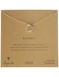 Dogeared "Karma" Yellow and Rose Gold-Plated Sterling Silver Three-Ring Necklace
