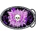 Austrian Crystal Powerful Purple Tribal Skull Belt Buckle