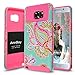 Note 5 Case, Samsung Note 5 Case AnnBay(TM) for Samsung Galaxy Note 5 N9200 2in1 Hybrid Case Heavy Duty Case Hybrid Armor Cover Case with Totem Flower (Hot Pink)