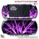 Lightning Purple WraptorSkinz Skin and Screen Protector Kit fits Sony PSP S ....