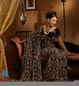 Bollywood Designer Black Indian Cocktail Sari Saree