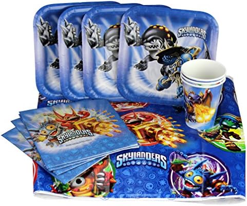 Party with Skylanders! Party Set Includes Table Cover, Plates, Napkins and Cups for 8