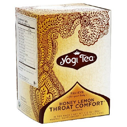 Yogi Tea Healing Formula, Honey Lemon Throat Comfort, Tea Bags, 16-Count Boxes (Pack of 6) by Honey