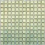 IMAGE OF Green Tea Clear Organic Glass Mosaic Tile
