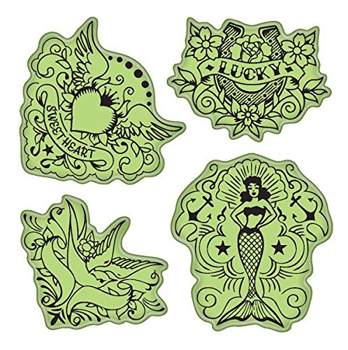 Inkadinkado Stamping Gear Cling Stamps, Vintage Tattoos