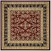 Safavieh LNH331B Lyndhurst Collection Red and Black Round Area Rug, 5-Feet 3-Inch