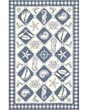 KAS Oriental Rugs. Inc. Colonial 8 x 11 Colonial Blue/Ivory Nautical Panel Area Rug