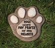 Dogs Leave Paw Prints On Our Hearts Garden Stone