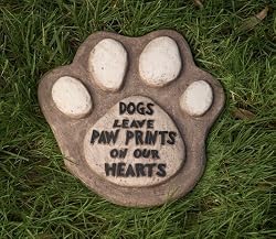 Dogs Leave Paw Prints On Our Hearts Garden Stone