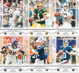 2008 Playoff Prestige Football Series Complete Mint 100 Card Basic Hand Collated Set. Loaded with Stars Including Adrian Peterson, Tony Romo, Reggie Bush, Ben Roethlisberger, Brett Favre, Peyton Manning, Tom Brady, Ladainian Tomlinson, Vince Young, Philip Rivers, Randy Moss, Eli Manning, Carson Palmer and Many Others!
