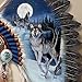 The Bradford Exchange Replica Warrior Headdress with Wolf Art Wall Decor: Moonlit Majesty