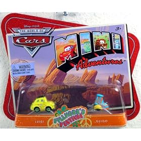 Disney Pixar Cars Mini Adventures Fillmore's Festival Luigi and Guido Car Set by Mattel