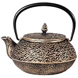 Black and Gold Pine Needle Tetsubin Teapot