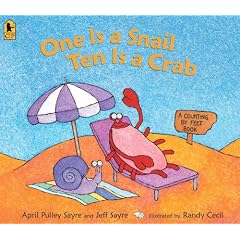 Click here to buy One Is a Snail, Ten Is a Crab Big Book: A Counting by Feet Book by April Pulley Sayre, Jeff Sayre and Randy Cecil.