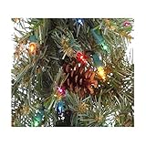 Bethlehem Lights 18-Foot Pre-Lit Indoor/Outdoor Garland Multicolor Lights Real Pine Cones