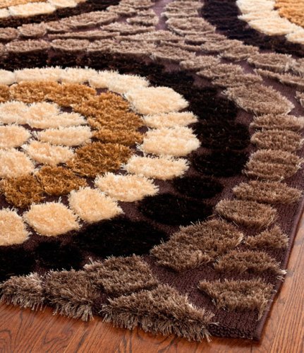 Safavieh Miami Shag Collection SG357-2591 Brown and Multi Shag Area Rug, 8-Feet by 10-Feet On Sale