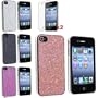 eForCity 4 Bling Glitter Hard Case Skin compatible with iPhone� 4 4G Version iPhone� 4S - AT&T, Sprint, Version 16GB 32GB 64GB, with 2 screen protector free