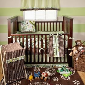 My Baby Sam Paisley Splash 4 Piece Crib Bedding Set, Lime
