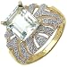 2.70 Carat 14K Endicron Genuine Aquamarine Sterling Silver Ring
