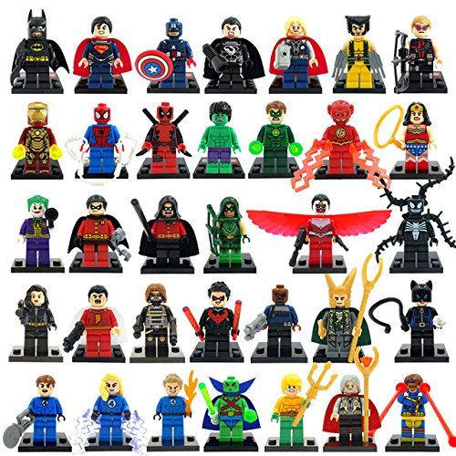 100pcs/lot Marvel DC Super Heroes Minifigures Avengers Iron Man Batman Building Blocks Sets Model Bricks Toys