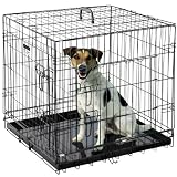 Pet Trex 24 Inch Folding Crate-N-Kennel Double Door Heavy Duty Metal Cage 24