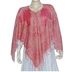Wool Ponchos Womens Outerwear Dress in Jacquard Design 40 " x 40 " (pnch268)