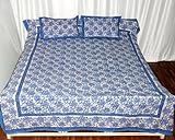 Attractive Home Decor Block Print & Brocade Work Cotton Bed Sheet Bedspread ....