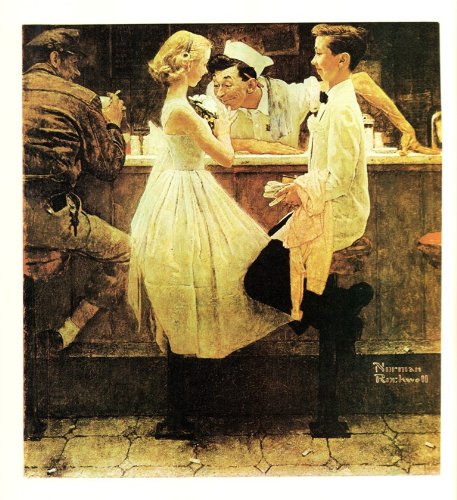 Norman Rockwell After The Prom 1957 Art Print - 8 in x 9 in - Unmatted, Unframed