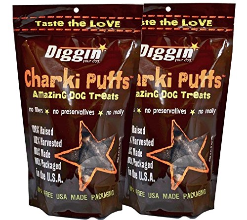 2-Pack Diggin' Your Dog Charki Puffs Amazing Dog Treats